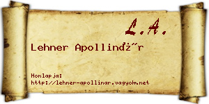 Lehner Apollinár névjegykártya